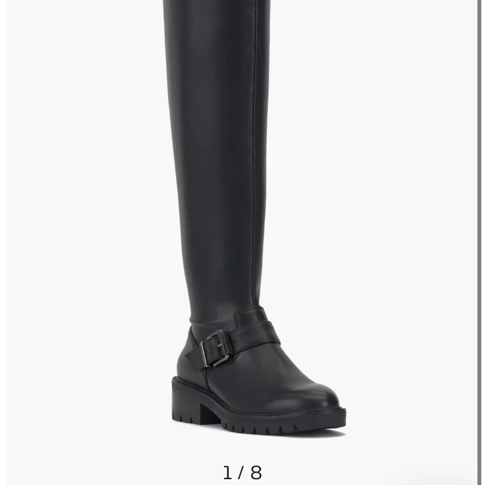 Black Vegan Leather Knee-High Boots - Vince Camuto